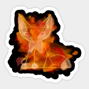 Fox Low Poly Art Watercolor Polygon Sticker